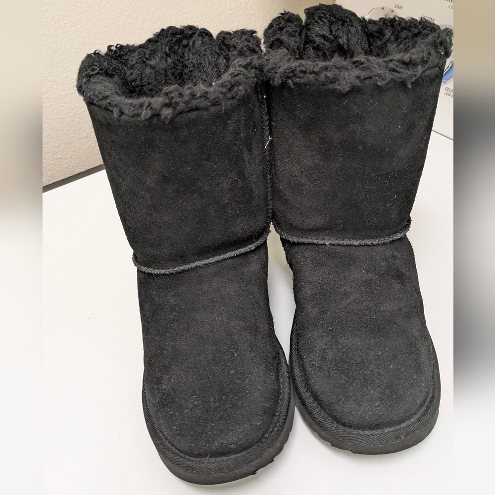 UGG Black Ankle Boots Rainbow Bows Junior Size 5